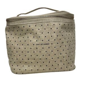 Kate Spade Insulated Lunch Bag "Out to Lunch" Deco Dots Zip Top Excellent